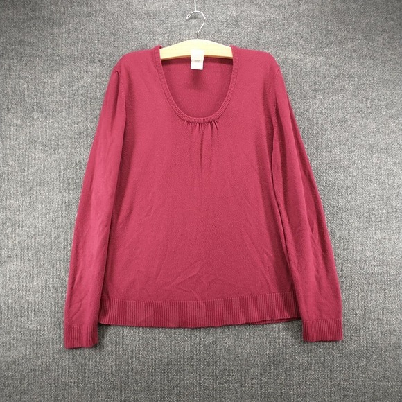 JMS Just My Size Women's Pullover Knit Sweater Beet Red Burgundy 2X Scoop Neck - Picture 2 of 12